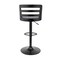 Armen Living Khalia Adjustable Swivel Gray Faux Leather and Black Wood Bar Stool with Black Base LCKHBABLGR - alternate 4